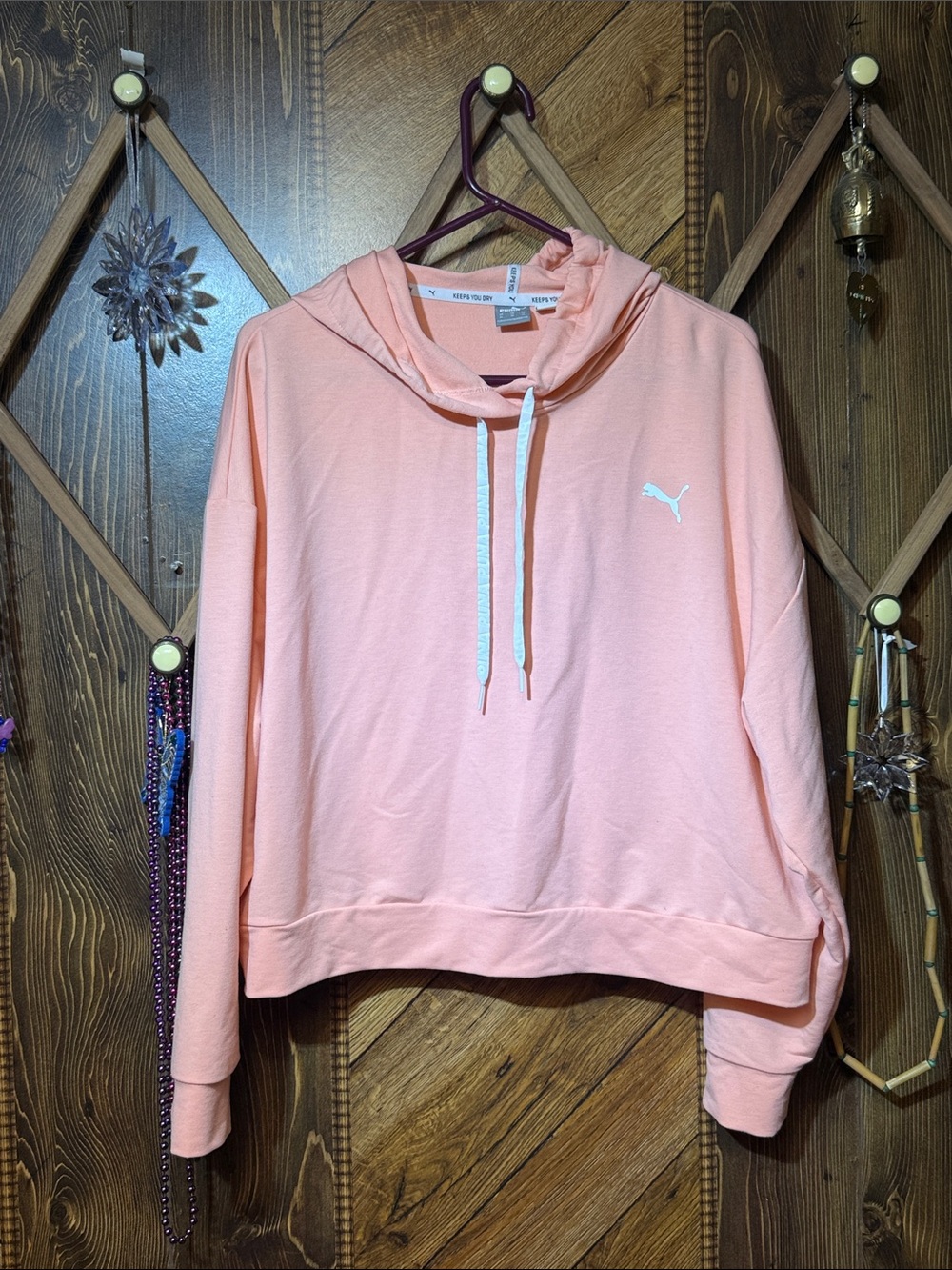 Puma Light Peach Drawstring Hoodie